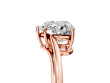 Rose gold Heart Cut Solitaire Twist Band Ring with Four-Prong Setting_37