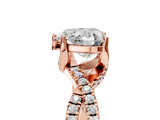 Rose gold Heart Cut Solitaire Twist Pave Diamond Engagement Ring with Prong Setting_20