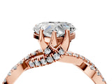 Rose gold Heart Cut Solitaire Twist Pave Diamond Engagement Ring with Prong Setting_43