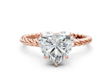 Rose gold Heart Cut Solitaire Twisted Band 4-Prong Ring_15