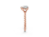 Rose gold Heart Cut Solitaire Twisted Band 4-Prong Ring_17
