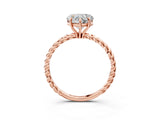 Rose gold Heart Cut Solitaire Twisted Band 4-Prong Ring_18