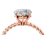 Rose gold Heart Cut Solitaire Twisted Band 4-Prong Ring_19