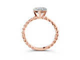 Rose gold Heart Cut Solitaire Twisted Band with Four-Prong Setting_116
