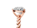 Rose gold Heart Cut Solitaire Twisted Band with Four-Prong Setting_118