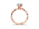 Rose gold Heart Cut Solitaire Twisted Pave Band with Four-Prong Setting_7