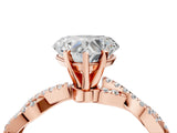 Rose gold Heart Cut Solitaire Twisted Pave Band with Four-Prong Setting_8