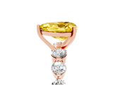 Rose gold Heart Cut Solitaire Yellow Sapphire Ring with Pave Band and Four-Prong Setting_29
