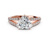 Rose gold Heart Cut Split Shank Pave Diamond Engagement Ring with Four-Prong Setting_28