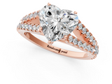 Rose gold Heart Cut Split Shank Pave Diamond Engagement Ring with Four-Prong Setting_29