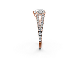Rose gold Heart Cut Split Shank Pave Diamond Engagement Ring with Four-Prong Setting_30