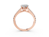 Rose gold Heart Cut Split Shank Pave Diamond Engagement Ring with Four-Prong Setting_31