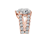 Rose gold Heart Cut Split Shank Pave Diamond Engagement Ring with Four-Prong Setting_33