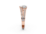Rose gold Heart Cut Split Shank Pave Diamond Ring with Four-Prong Setting_34