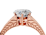 Rose gold Heart Cut Split Shank Pave Diamond Ring with Four-Prong Setting_36