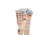 Rose gold Heart Cut Split Shank Pave Diamond Ring with Four-Prong Setting_37