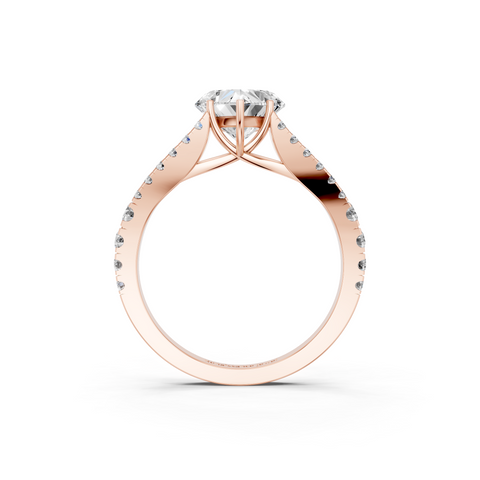 Rose gold Heart Cut Split Shank Pave Engagement Ring with Four-Prong Setting_4