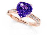 Rose gold Heart Cut Tanzanite Engagement Ring with Side Stone Accents and Four-Prong Setting_61