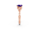 Rose gold Heart Cut Tanzanite Solitaire Celtic Knot Ring with Four-Prong Setting_14