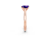 Rose gold Heart Cut Tanzanite Solitaire Engagement Ring with Cathedral Setting and Four-Prong Mount_26