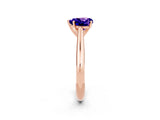 Rose gold Heart Cut Tanzanite Solitaire Engagement Ring with Cathedral Setting and Four-Prong Mount_68