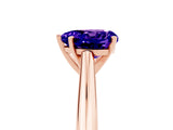 Rose gold Heart Cut Tanzanite Solitaire Engagement Ring with Cathedral Setting and Four-Prong Mount_71