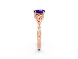 Rose gold Heart Cut Tanzanite Solitaire Engagement Ring with Celtic Knot Band and Four-Prong Setting_2
