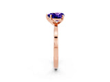 Rose gold Heart Cut Tanzanite Solitaire Engagement Ring with Classic Band and Four-Prong Setting_26