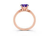 Rose gold Heart Cut Tanzanite Solitaire Engagement Ring with Classic Band and Four-Prong Setting_27