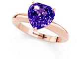 Rose gold Heart Cut Tanzanite Solitaire Engagement Ring with Round Band and Four-Prong Setting_1