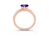 Rose gold Heart Cut Tanzanite Solitaire Engagement Ring with Round Band and Four-Prong Setting_3
