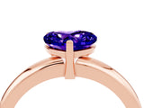 Rose gold Heart Cut Tanzanite Solitaire Engagement Ring with Round Band and Four-Prong Setting_4