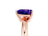 Rose gold Heart Cut Tanzanite Solitaire Engagement Ring with Round Band and Four-Prong Setting_5