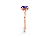 Rose gold Heart Cut Tanzanite Solitaire Ring with Flower Prong Setting and Classic Band_38