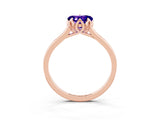 Rose gold Heart Cut Tanzanite Solitaire Ring with Flower Prong Setting and Classic Band_39