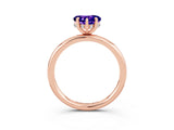 Rose gold Heart Cut Tanzanite Solitaire Ring with Thin Band and Four-Prong Setting_3
