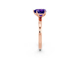 Rose gold Heart Cut Tanzanite Solitaire Ring with Thin Band and Prong Setting_14
