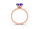 Rose gold Heart Cut Tanzanite Solitaire Ring with Thin Band and Prong Setting_15