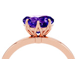 Rose gold Heart Cut Tanzanite Solitaire Ring with Thin Band and Prong Setting_16