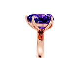 Rose gold Heart Cut Tanzanite Solitaire Ring with Thin Band and Prong Setting_17