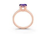 Rose gold Heart Cut Tanzanite Solitaire Ring with Wide Band and Prong Setting_3
