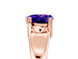 Rose gold Heart Cut Tanzanite Solitaire Ring with Wide Band and Prong Setting_5