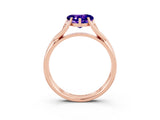 Rose gold Heart Cut Tanzanite Solitaire Twist Band Prong Setting Ring_39