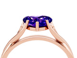 Rose gold Heart Cut Tanzanite Solitaire Twist Band Prong Setting Ring_40