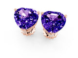 Rose gold Heart Cut Tanzanite Stud Earrings_19