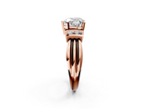 Rose gold Heart Cut Three-Stone Channel Set Ring with Bar Prongs_63