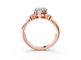 Rose gold Heart Cut Three-Stone Channel Set Ring with Bar Prongs_64