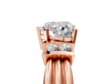 Rose gold Heart Cut Three-Stone Channel Set Ring with Bar Prongs_66