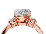 Rose gold Heart Cut Three-Stone Diamond Pavé Band with Prong Setting_27