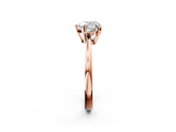 Rose gold Heart Cut Three-Stone Solitaire Ring with Round Accent Diamonds and Four-Prong Setting_35